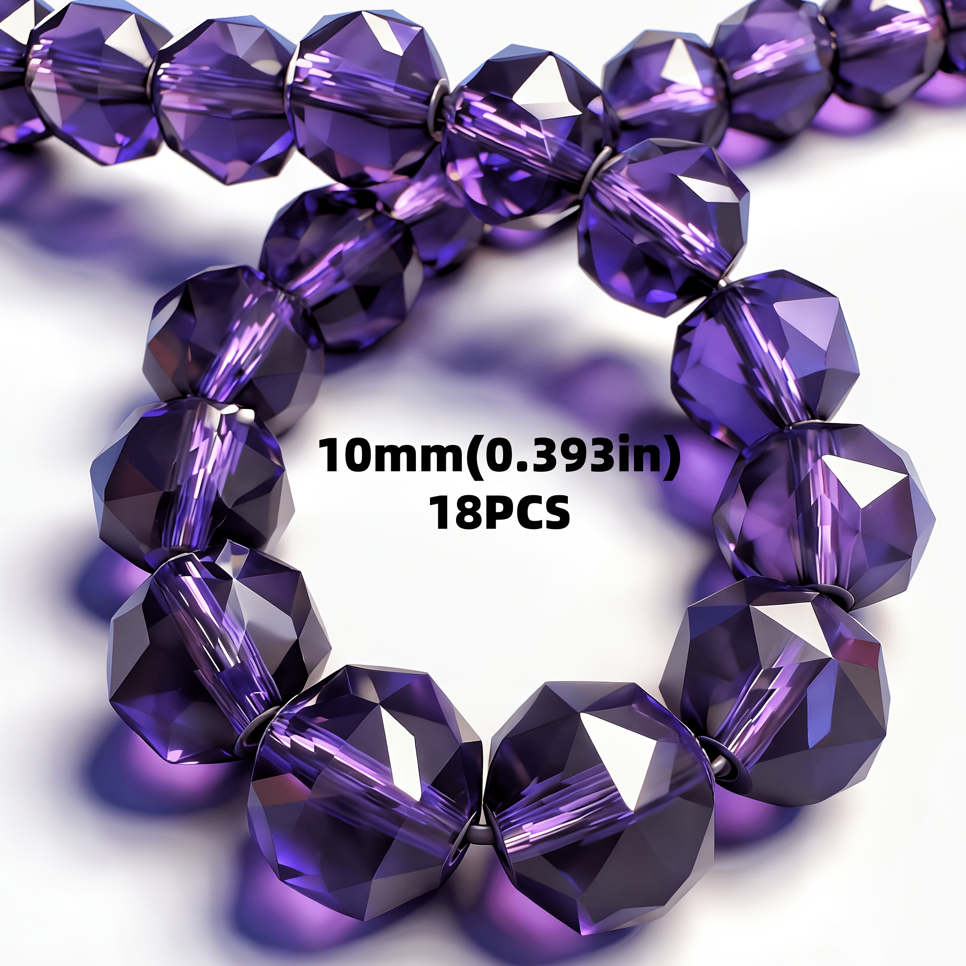 TEMU High-quality 10mm , 18pcs Set, Premium Multi- Round Loose Beads For Diy Handmade Beading, Light Bead Bracelets, Earth Beads, Diy Handcrafted