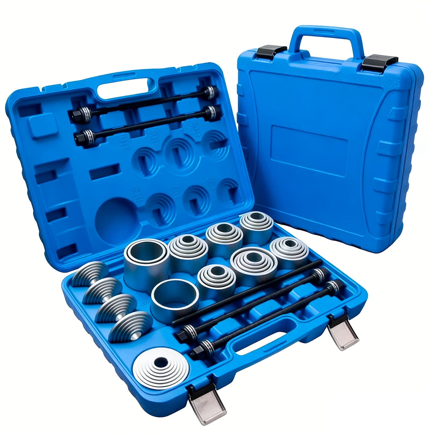 40pcs Pull And Press Sleeve Kit, Bushing Press Kit For Most Engine Cars Vehicles, Universal Seal Bearing Bushing Removal Installation Tool Kit 4 Pulling Spindles With Nuts Case