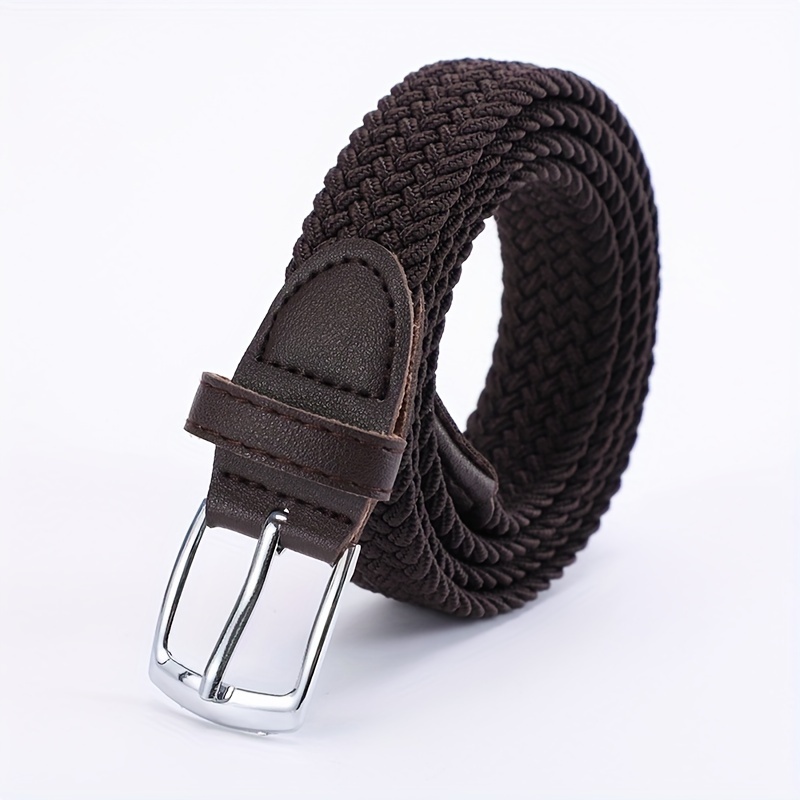 Square Pin Buckle Woven Belt Casual Stylish Braided Belts