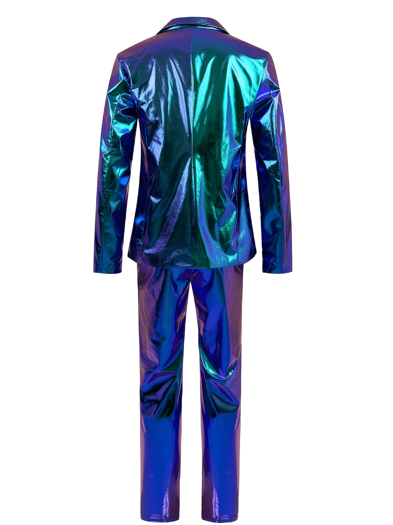 Men's Holographic Metallic Suit for Halloween