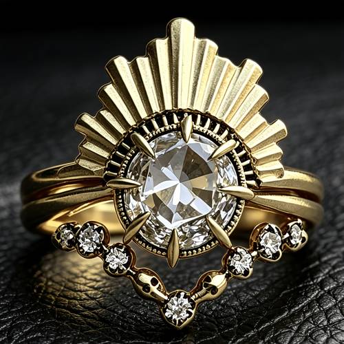 a fashionable retro style carved womens ring skeleton design with synthetic zirconia inlay womens gemstone ring halloween accessories party and festival gifts suitable for parties holiday decorations womens ring