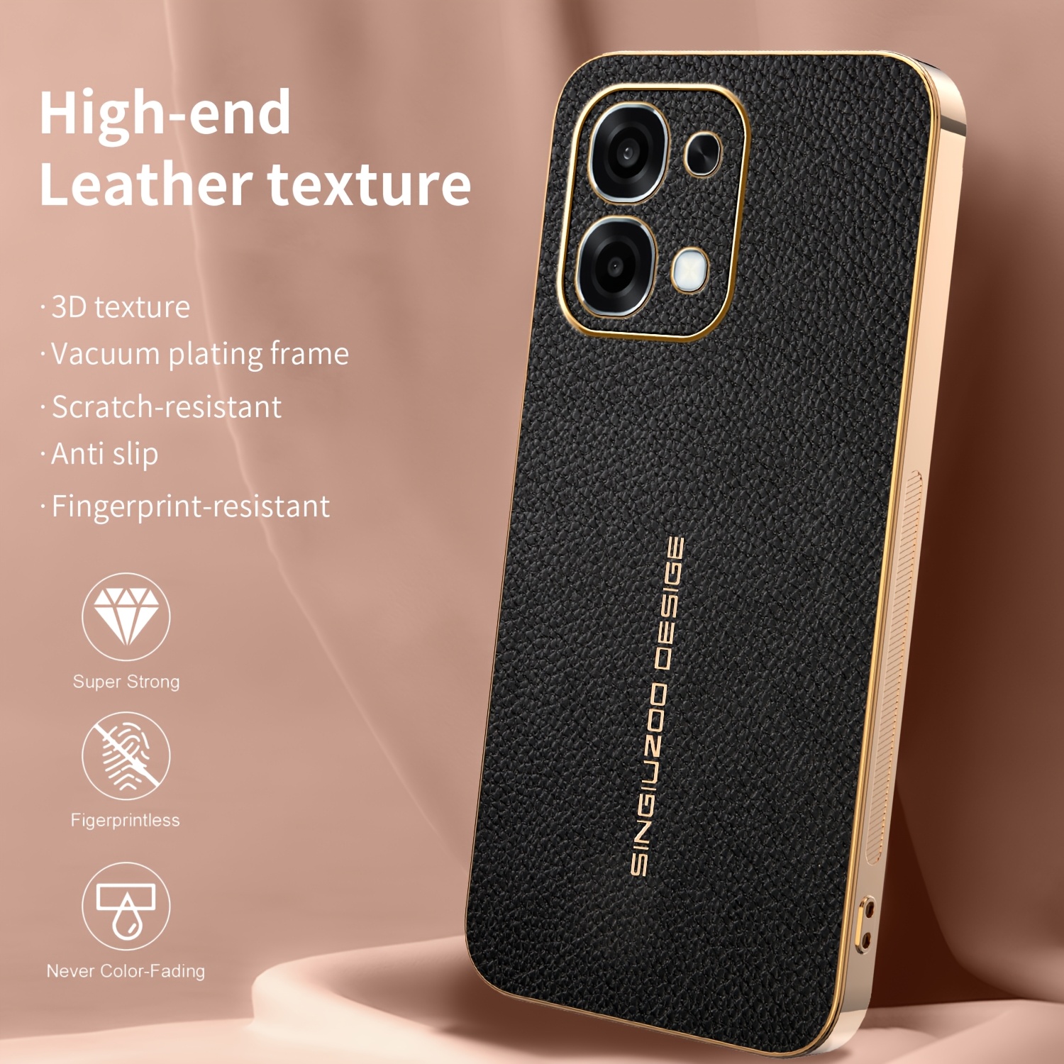 TEMU Phone Case: Suitable For Oppo A6 Pro 5g / Oppo A6 Pro 4g, Electroplated Gold-trimmed Trendy Brand Phone Case, Full-coverage, , Fashionable,