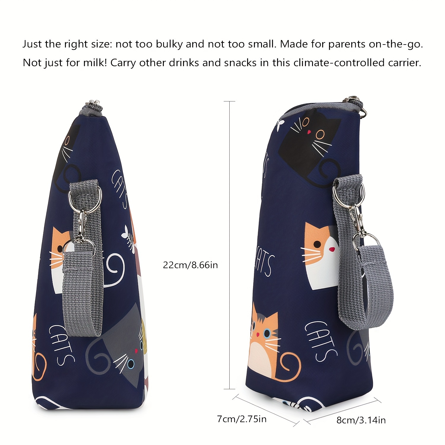 portable milk bottle bag aluminum film insulated   stroller hanging bag details 8