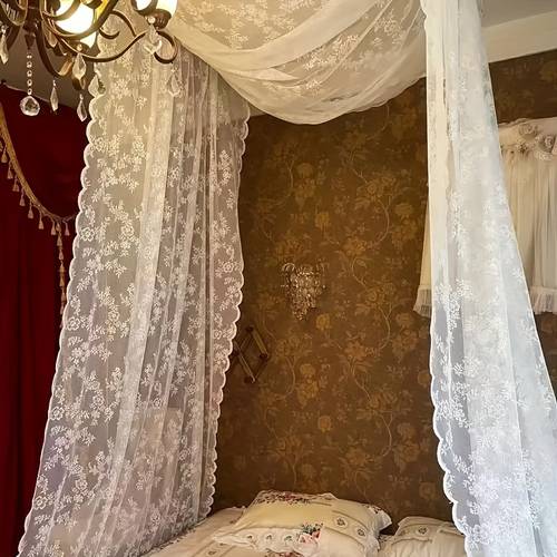 1pc of white elegant lace curtain head used for outdoor wedding parties living rooms bedrooms home decoration french romantic wave window scarves curtains adjustable bed covers with lace edges suitable for full queen size beds