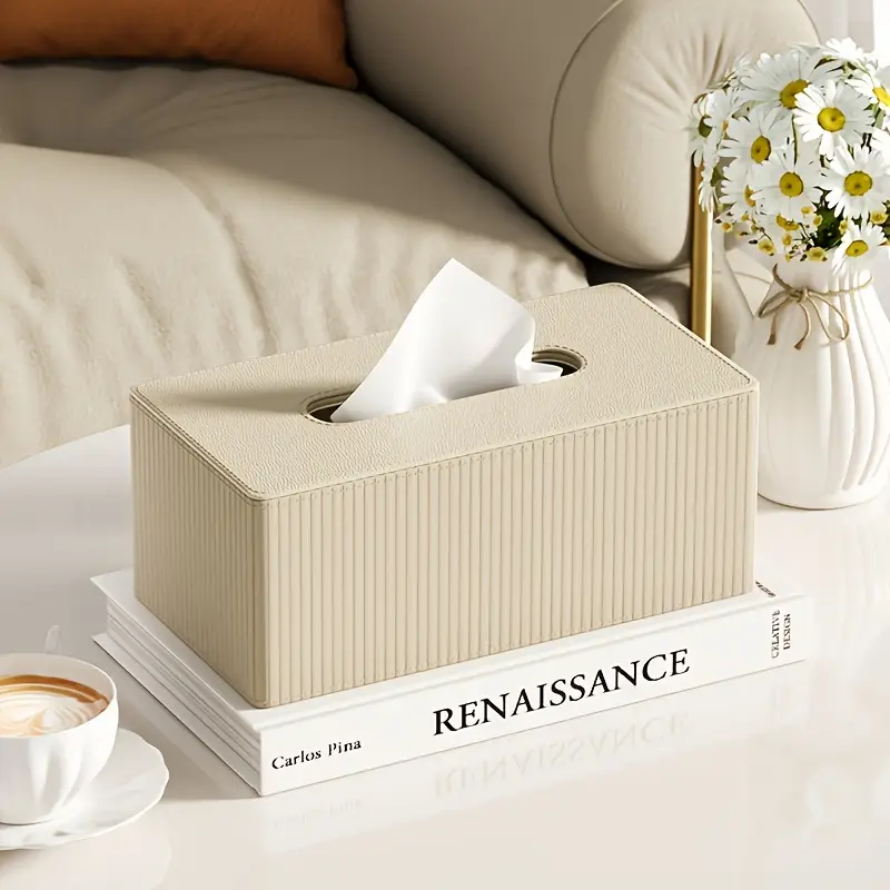 light luxury tissue box made of high quality leather material in designed with stripes to enhance space holiday gifts at home and tissue box holder square square tissue box tissue box cover large tissue holder support stripe tissue box holder tissue box holder wall mount bathroom accessory Product details 1
