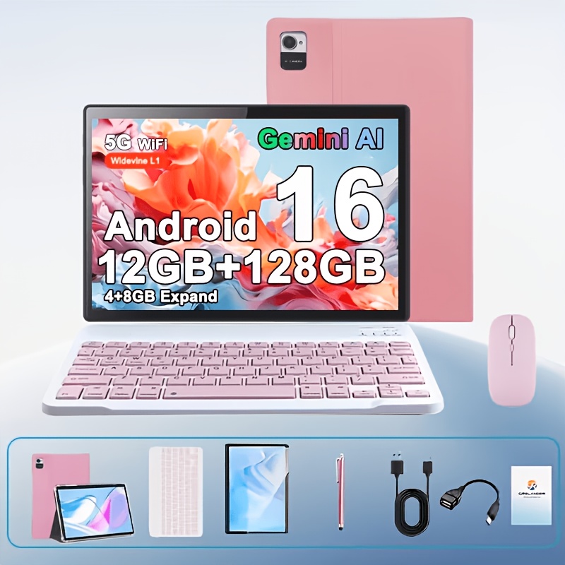 .1" Tablet Pc 16 12gb(4+8 Expandable) 128gb Rom, 5g/wifi, Gms, L1, Dual Camera, Otg, Keyboard & Mouse, Tablet, Pad