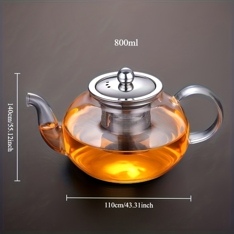 400/800Ml Glass Teapot with Stainless Steel Infuser