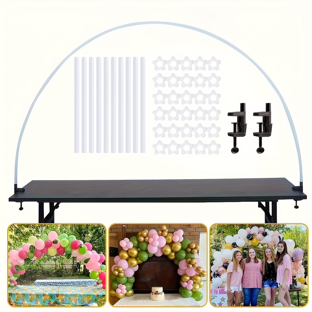 TEMU Adjustable Kit Tabletop Stand For Decorations, Weddings, Birthdays, Graduations, Thanksgiving, Christmas - Plastic Structure Set (1 Set)