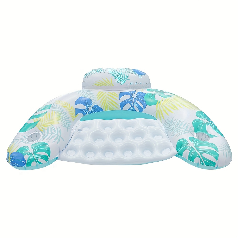 1 silla inflable para adultos - silla de agua amarilla con soporte para tazas y respaldo, diseño ergonómico para piscina, playa, piscina, diversión en    , flotadores para adultos, relajación en  , diseño  , construcción  