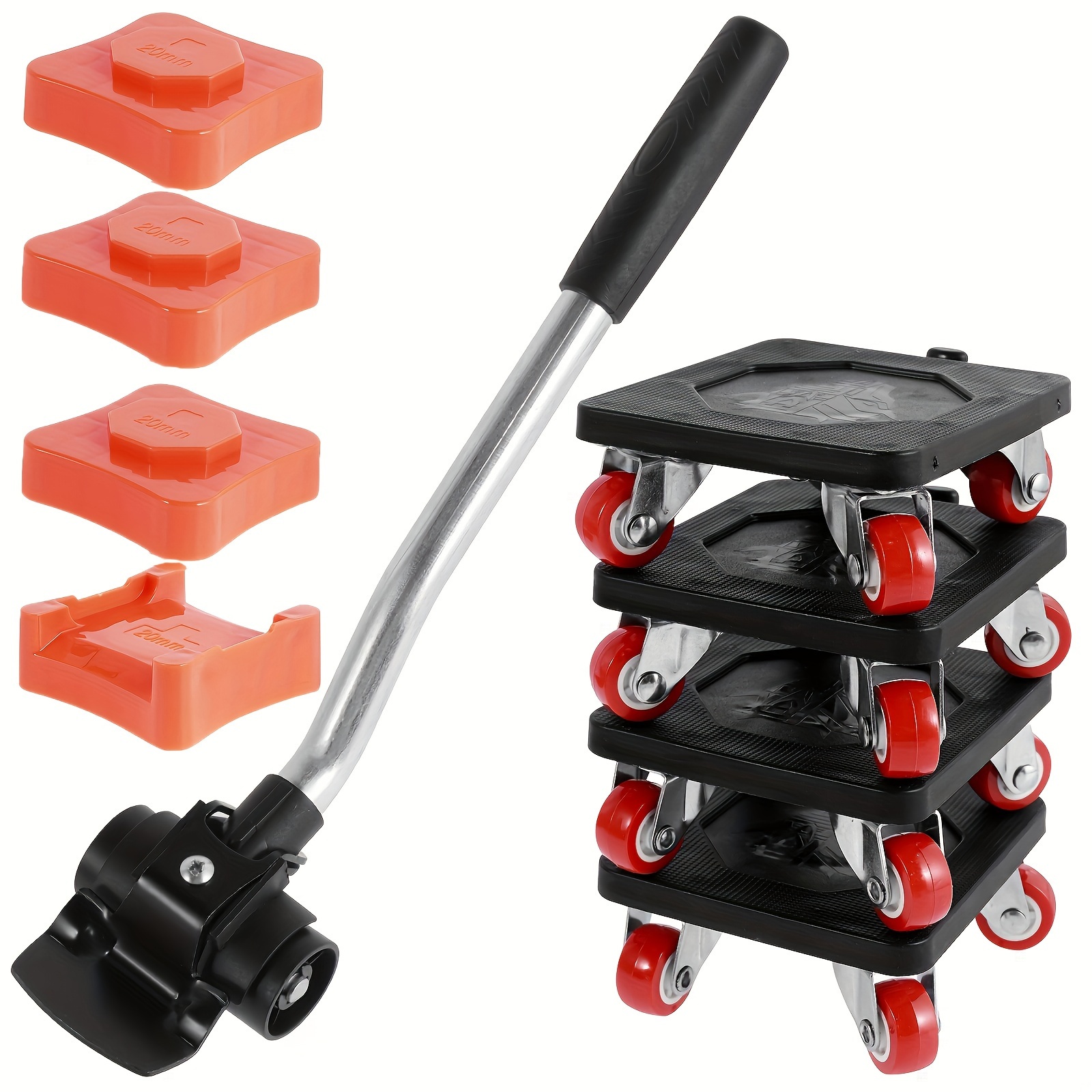 

9pcs Duty Mover Kit - 880lb , & Tool Set For Sofas, Refrigerators & - Steel Safe