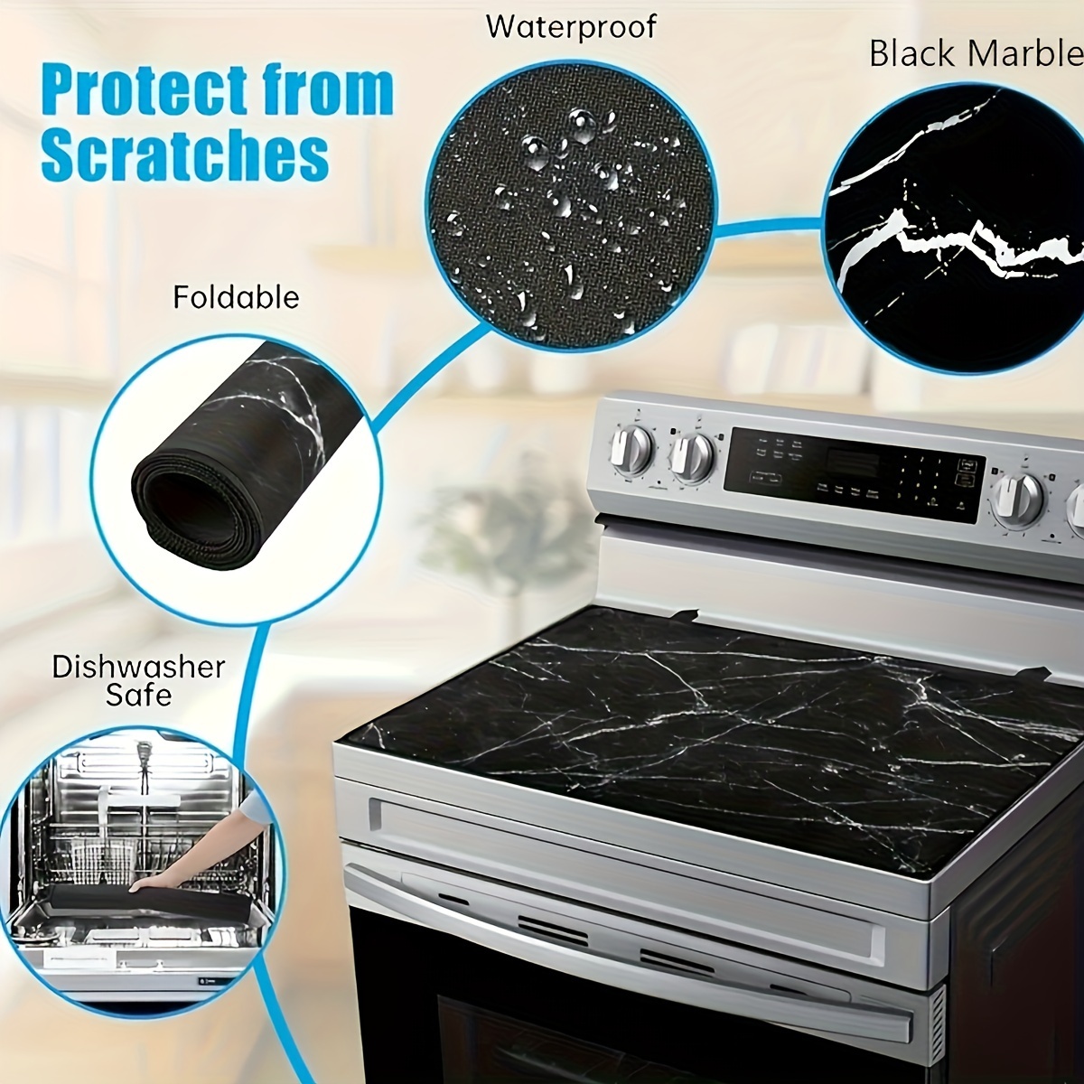 1pc stove top covers 28 5x20 5 72 5x52cm extra large stove top cover for electric stove anti slip mat for glass stove top protector flat top oven cover mat multipurpose cooktop cover prevents scratching washer dryer ironing mat details 4