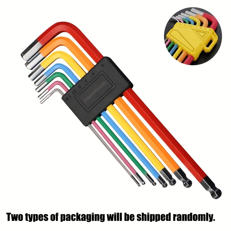 TEMU 7pcs Hex Key Wrench Set For Bicycles, Mountain Bike And Road Bike Repair Tool Kit, Colorful And Durable Hex Keys, Essential Cycling Maintenance