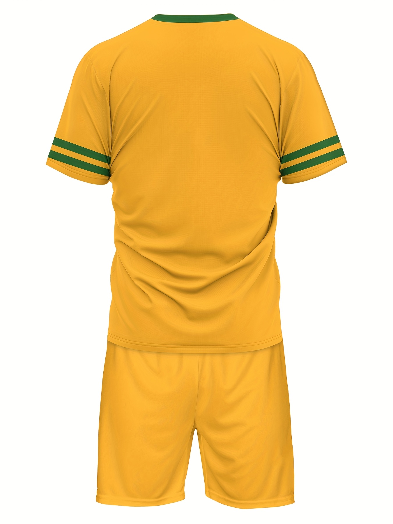 mens casual yellow brazil soccer jersey shorts set brasil 30 Temu