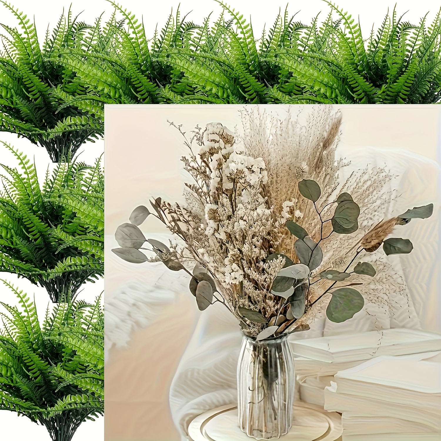TEMU 110 piezas de decoración de paja pampeana, paja pampeana , eucalipto verde, de , flores secas decorativas, paja pampeana con de , ramo de paja