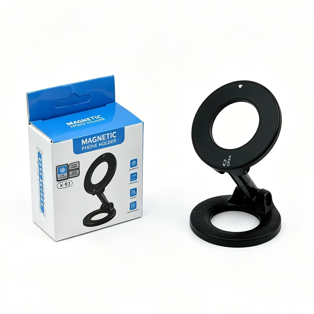 TEMU Dual-sided Magnetic Ring Phone Holder, Suitable For All , Compact And Portable With 360° Rotation And Foldable Storage. A Must-have For Outdoor