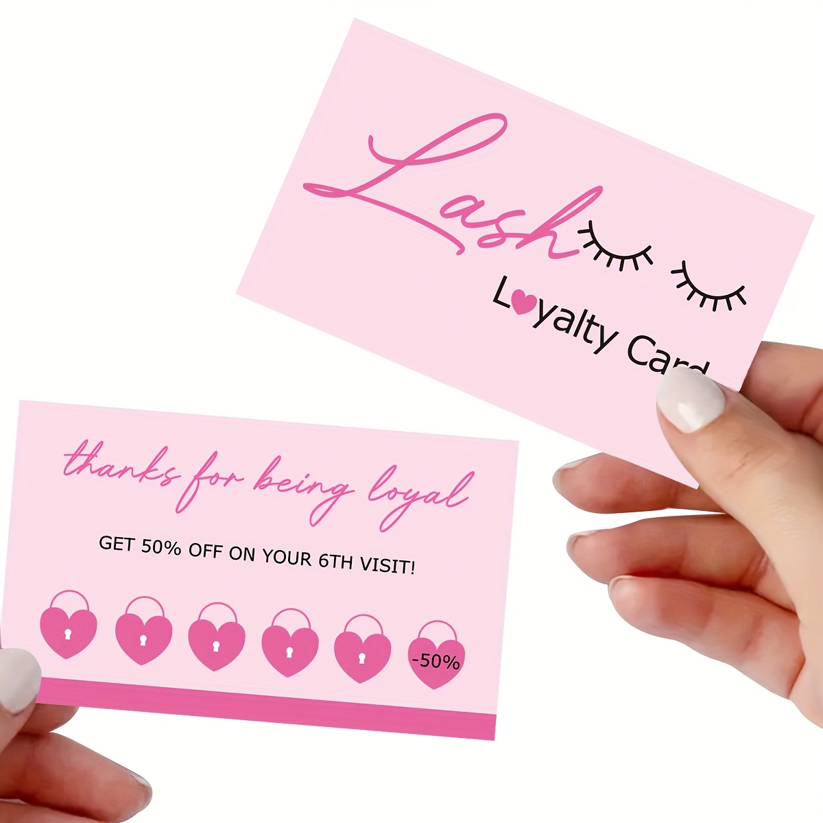 Image of 50pcs/lot Cards Paper Aftercare Cards Eyelash Extension Business Card False Lash Card Board Wholesale Supplier