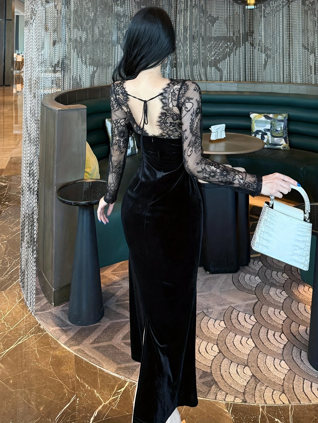 hartley lace-up sequin mesh bodycon mini dress Leila Sequin Bodycon Mini Dress main image 1