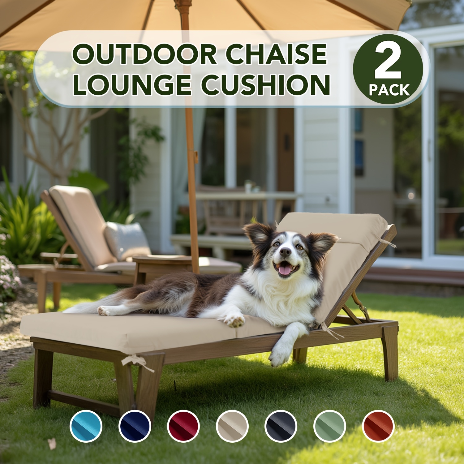 Water-Resistant Garden Sun Lounger Cushions Outdoor Folding Sunbed Cushion Pads | UK