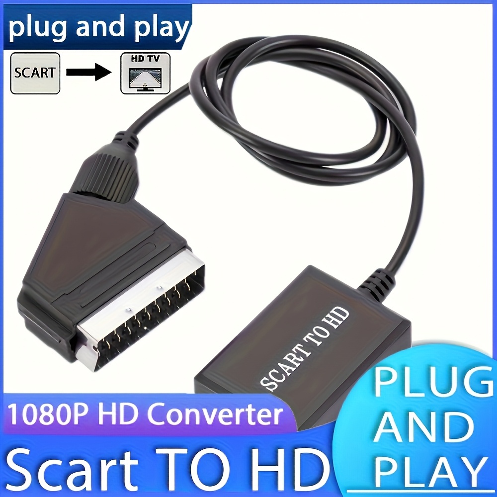 1080p hdtv scart converter cable usb powered hdtv adapter Temu