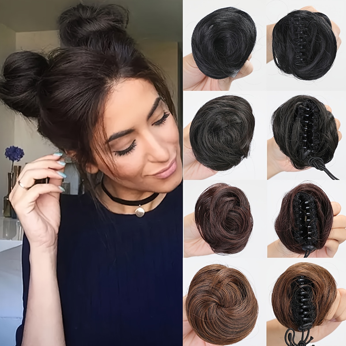 

Claw Messy Hair Buns Tousled Updo Chignon Synthetic Hair Extensions Elegant For Daily Use Hair Accessories