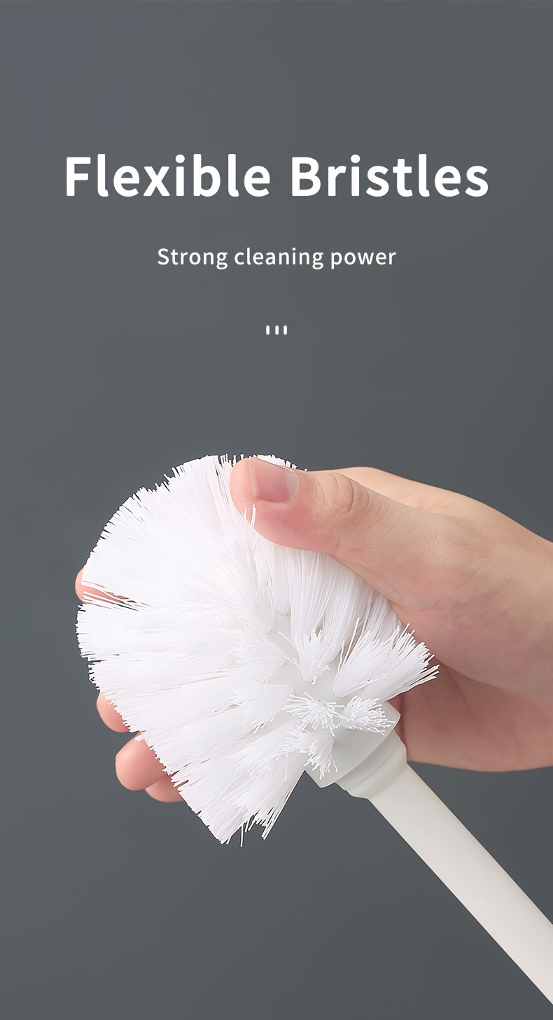 easy clean long handle toilet brush with splash proof base reusable no dead corner design for   bathroom cleaning details 3