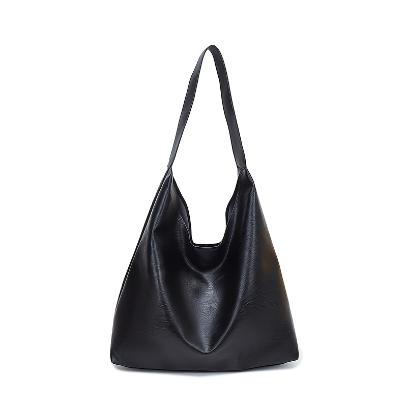 TEMU Sac fourre-tout rétro couleur unie texture niche polyvalent sac à main sac à bandoulière grande femme décontracté facile