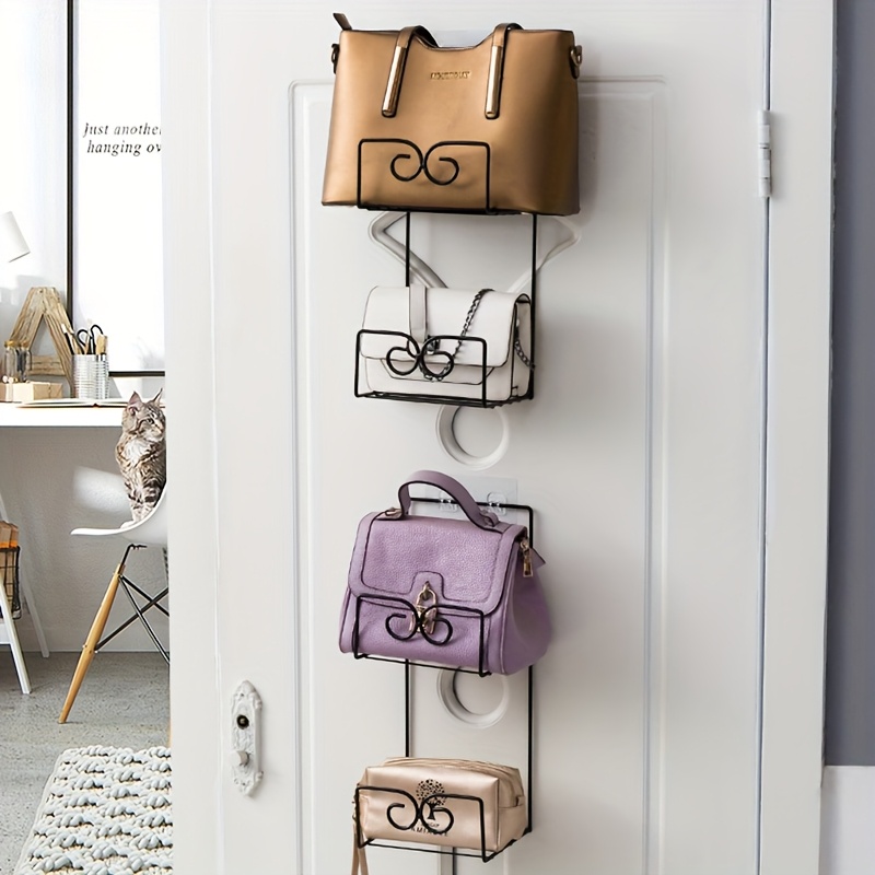 modern metal wall mounted bag rack no drill multi functional