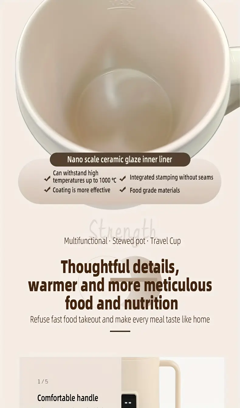 portable electric hot pot multifunctional stew pot for cooking soup rice desserts hot tea coffee large capacity nano grade   inner liner compact and convenient suitable for outdoors office home use Product details 15