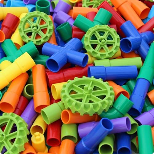 item picture 30 50pcs design your own plumbing blocks educational toy with pipes and connectors for back to school party gift for halloween thanksgiving christmas random colors