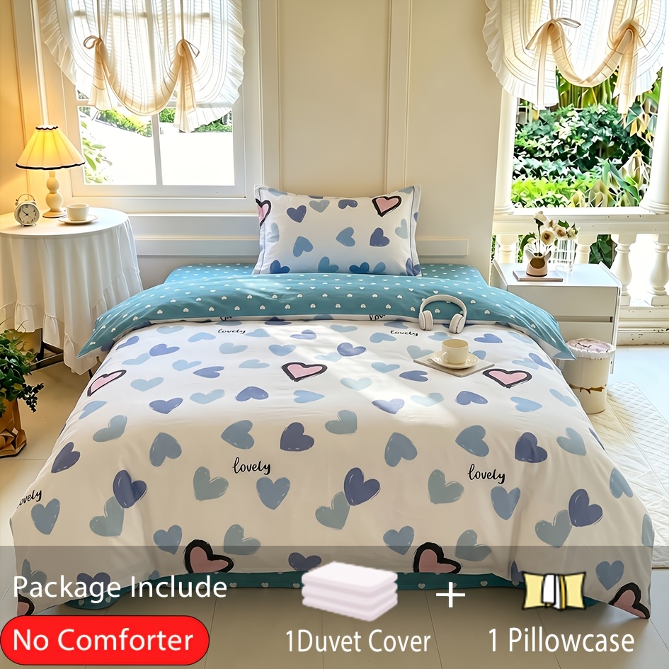 Image of 2pcs/3pcs 100% Cotton Floral Duvet Cover Set - Includes 1 Duvet Cover & 1/2 Pillowcases, Skin-friendly Twill Weave With Zipper Closure, Machine Washable - Perfect For
