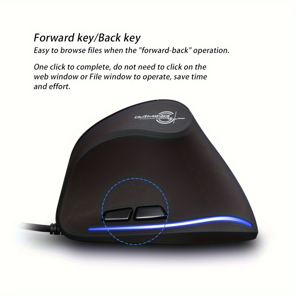 Wired Vertical Ergonomic Mouse Featuring 4 Adjustable DPI Settings, Reaching Up to 3200 DPI, Equipped with 6 Buttons And LED Optical Technology, Suitable for Desktops, Macs, Pcs, Laptops, And Gaming, Model ZELOTES T-20