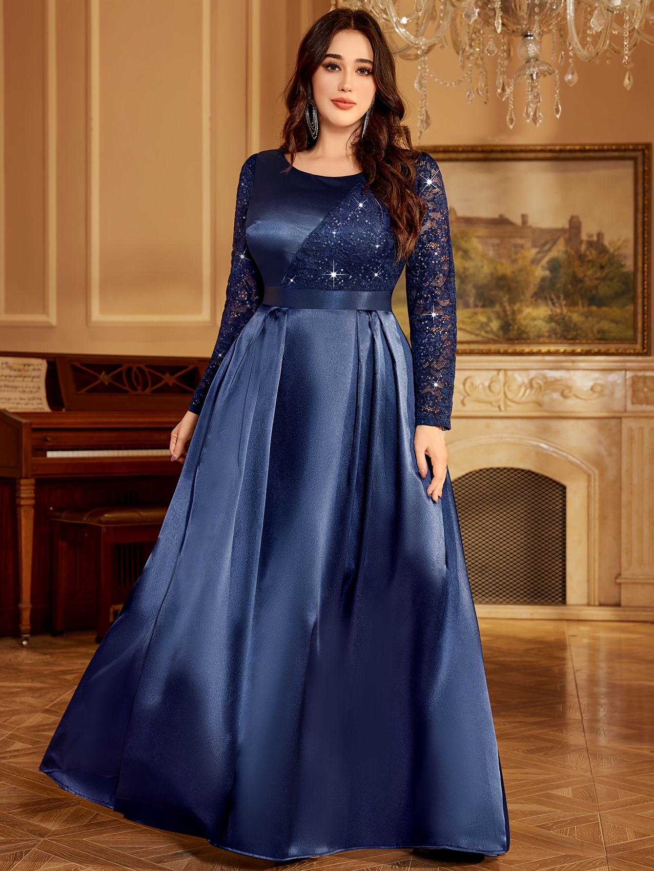 Satin Robe Avec Haut Dentelle Robe De Mariée élégante En Satin