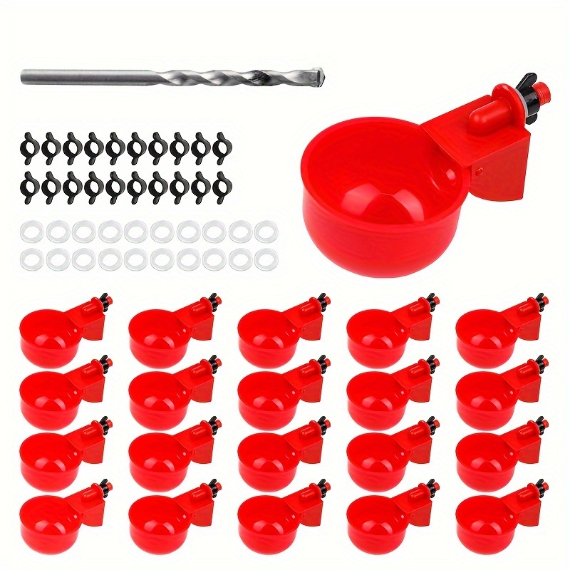 

Chicken Water Feeder 20 Water Cups + 9mm Drill Bit