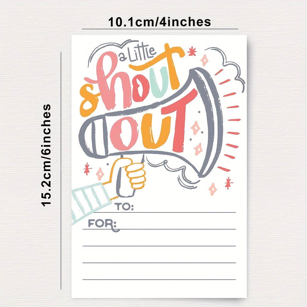 TEMU 25pcs "a Little Out" Appreciation Cards, Message Back, Thank You & Recognition Reward Cards For Employees, Office Staff, And Students, School Or