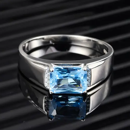aquamarine ring for men sold on Temu United States