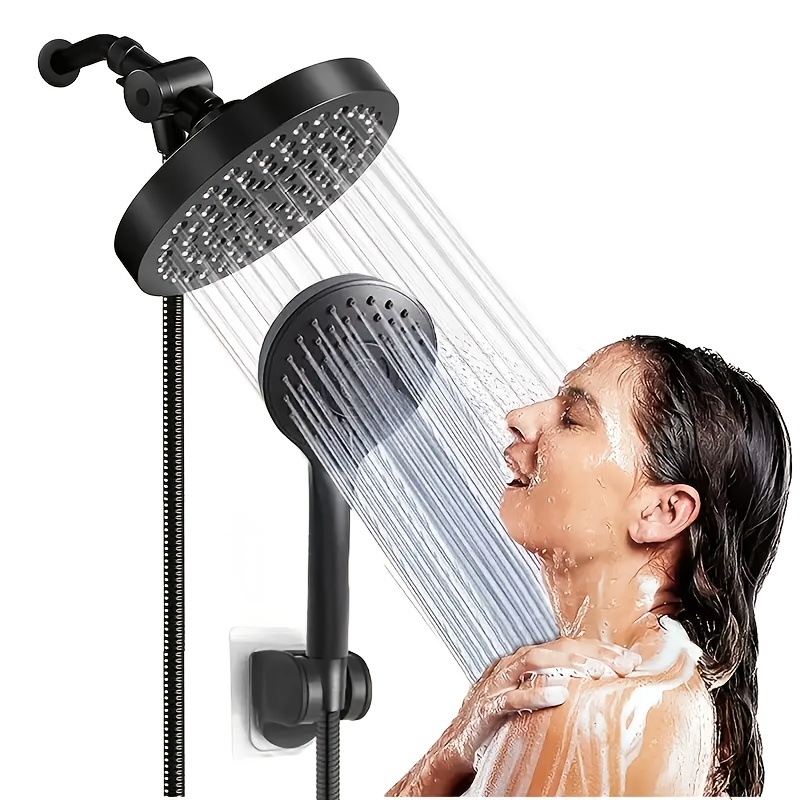 TEMU Ensemble de tête de douche, comprenant une tête de douche à haute pression de 6 pouces et une tête de douche à main de 3.7 pouces avec plusieurs