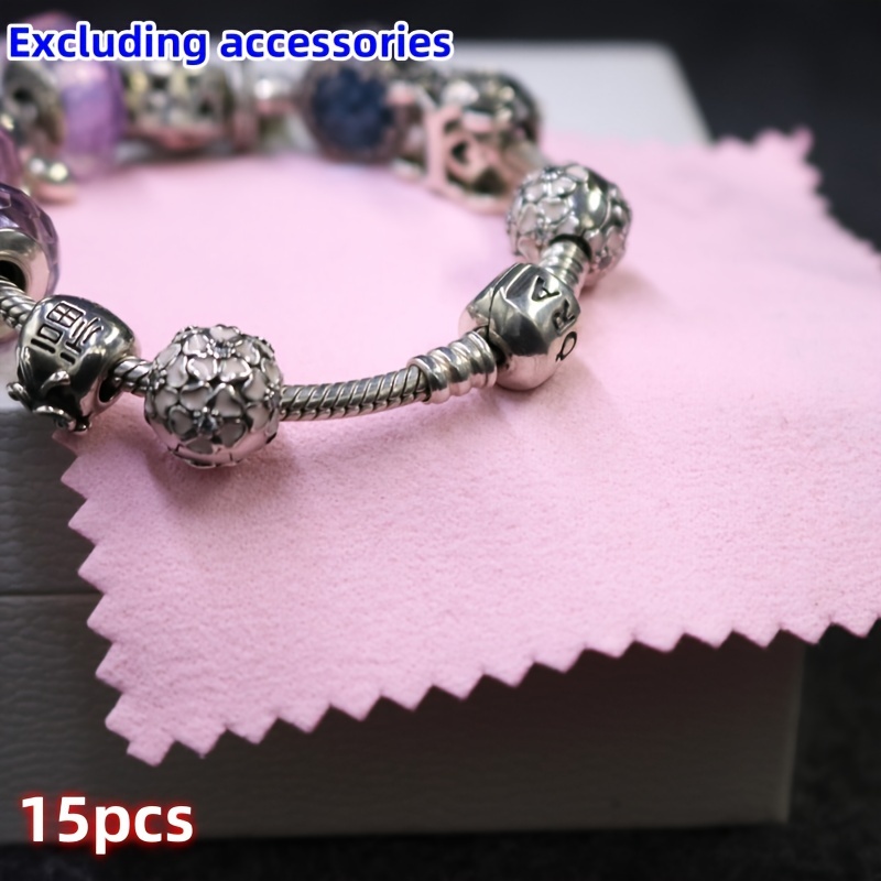 Image of 15pcs Silvery Wiping Cloth Jewelry Maintenance Thickened Double Sided Velvet Golden Wiping Silvery Polishing Wiping Cloth Jewelry Cleaning