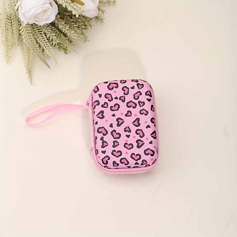TEMU Leopard Print Organizer Bag, Portable Pouch For Earphones, Cables, And , Protective Case For / / Usb Drives, Anti-drop Travel Storage Bag For