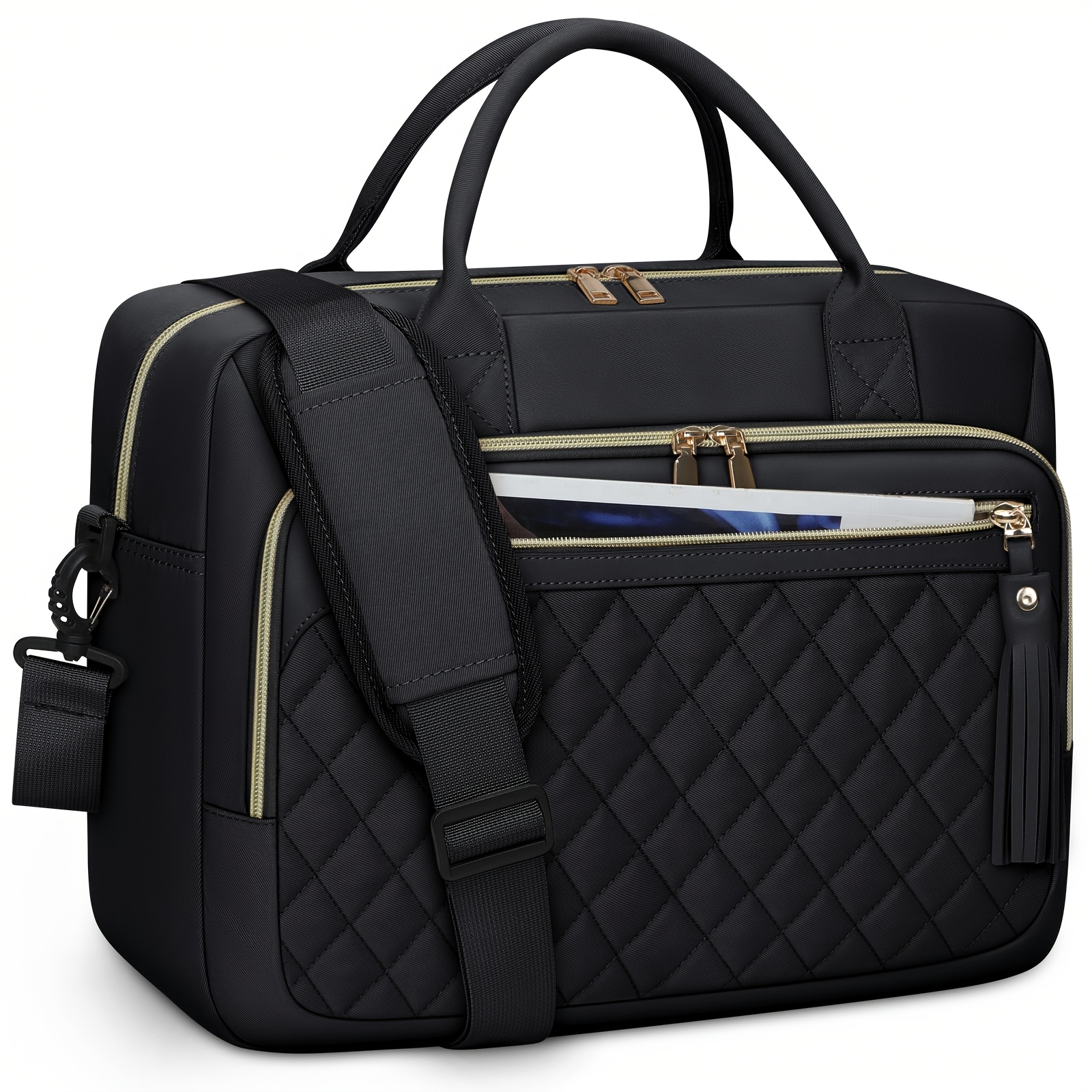 TEMU RAINSMORE Borsa per Laptop da 17.3 pollici | Borsa a spalla unisex, Borsa grande per computer da ufficio, , Stile minimalista, , Chiusura con