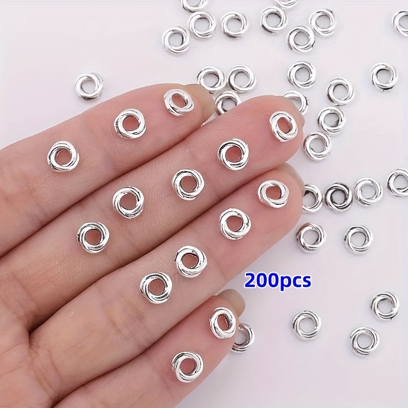200pcs Silvery Finish 5mm Alloy Round Spacer Beads, Ideal For Making Necklaces, Bracelets, And Earrings - Perfect Gift For