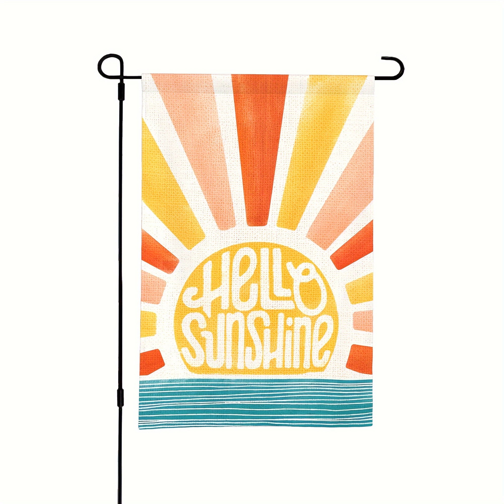 

1pc, Summer Sunshine House Flag Home Decor, Outdoor Decor, Yard Decor, Garden Decorations, Holiday Decoration Double-sided Printed Courtyard Garden Flag No Flagpole 12×18 Inches