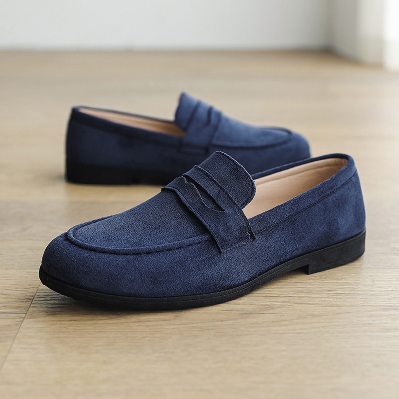 New Fashionable British-Style Men's Loafers, Slip-On Dress Shoes, Korean-Style Club Hairstylist Trendy Shoes