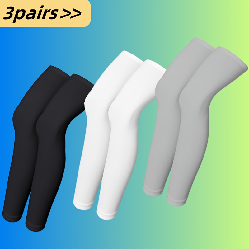 Compression Leg Sleeves Full Length Leg Warmers Sports Cycling Men Women Running Basketball (1 Pair/3 Pairs )