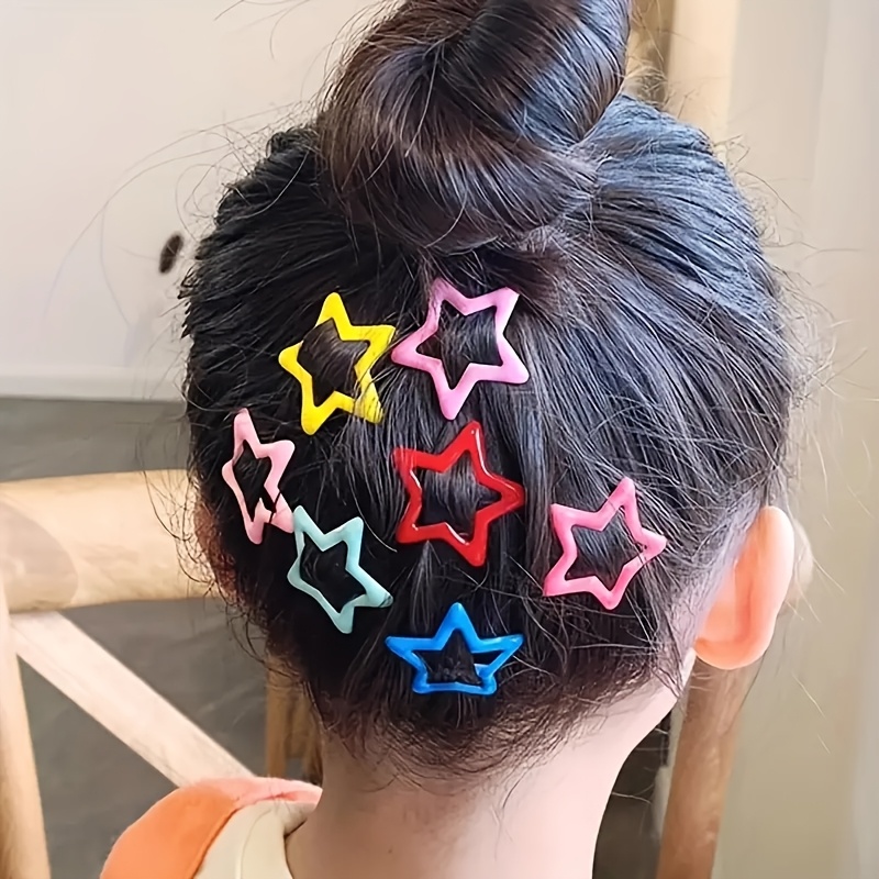 35pcs Mixed Color Hair Clip Set, Five-Pointed Star Clips, Bohemian Style Accessories, Cute Y2K Style Party Accessories