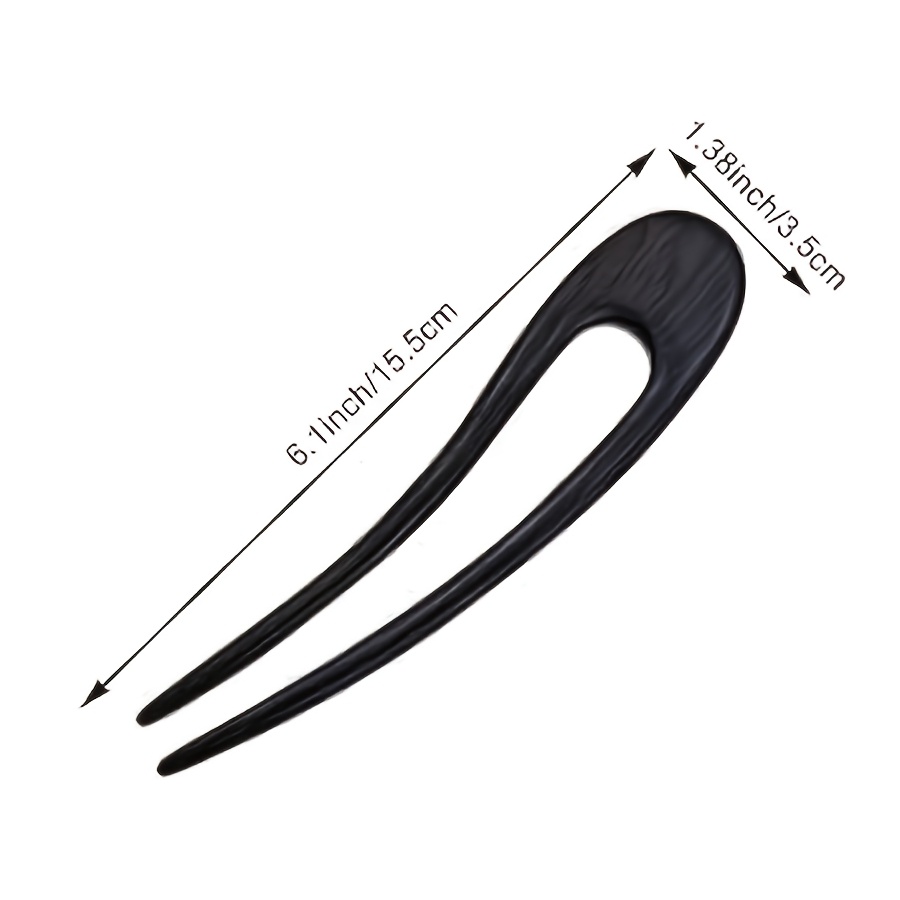 2pcs Vintage Black Wooden Hair Forks for Buns