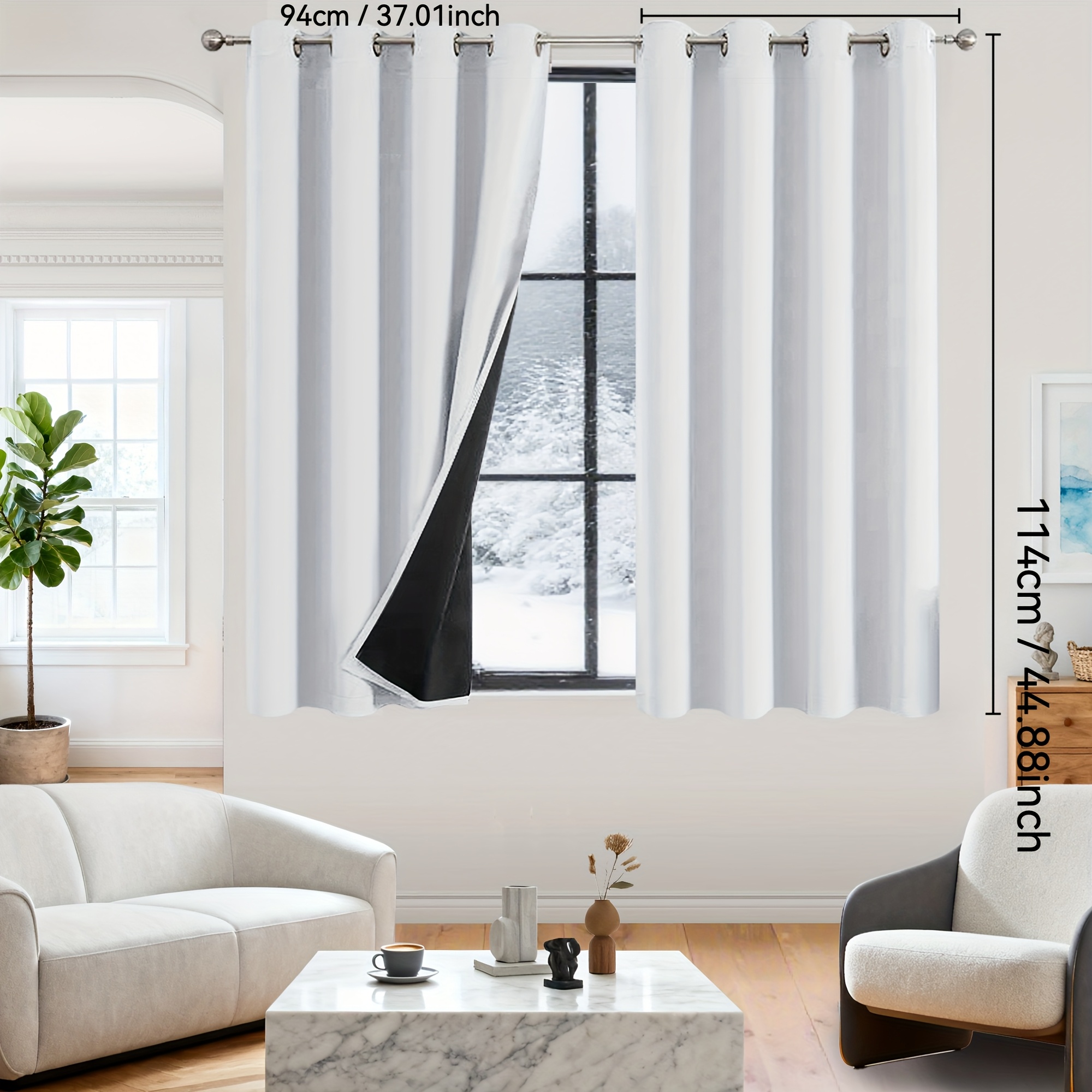 TEMU 2 Piezas de Cortinas 100% Opacas, Estilo de con Anillas, Ideales para Decoraciones de Navidad, Halloween y Otras Fiestas, Protección de