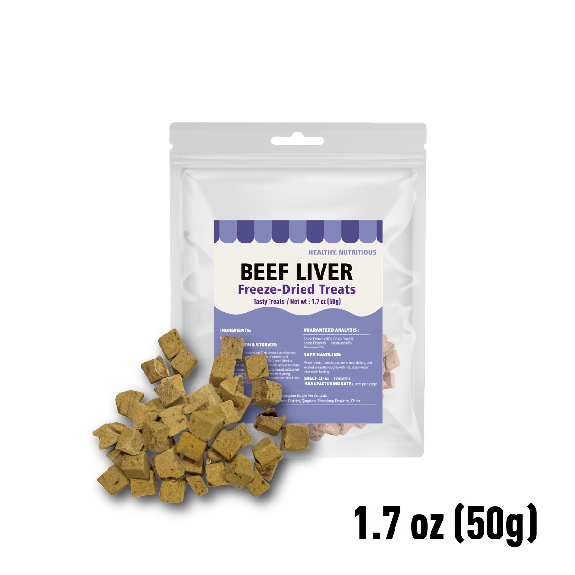 TEMU Beef Liver Freeze-dried Dog Treats - , Gluten Free, High Protein, Single , , Easy To , Training & Healthy , Snacks | Natural Dog Treats | Treats