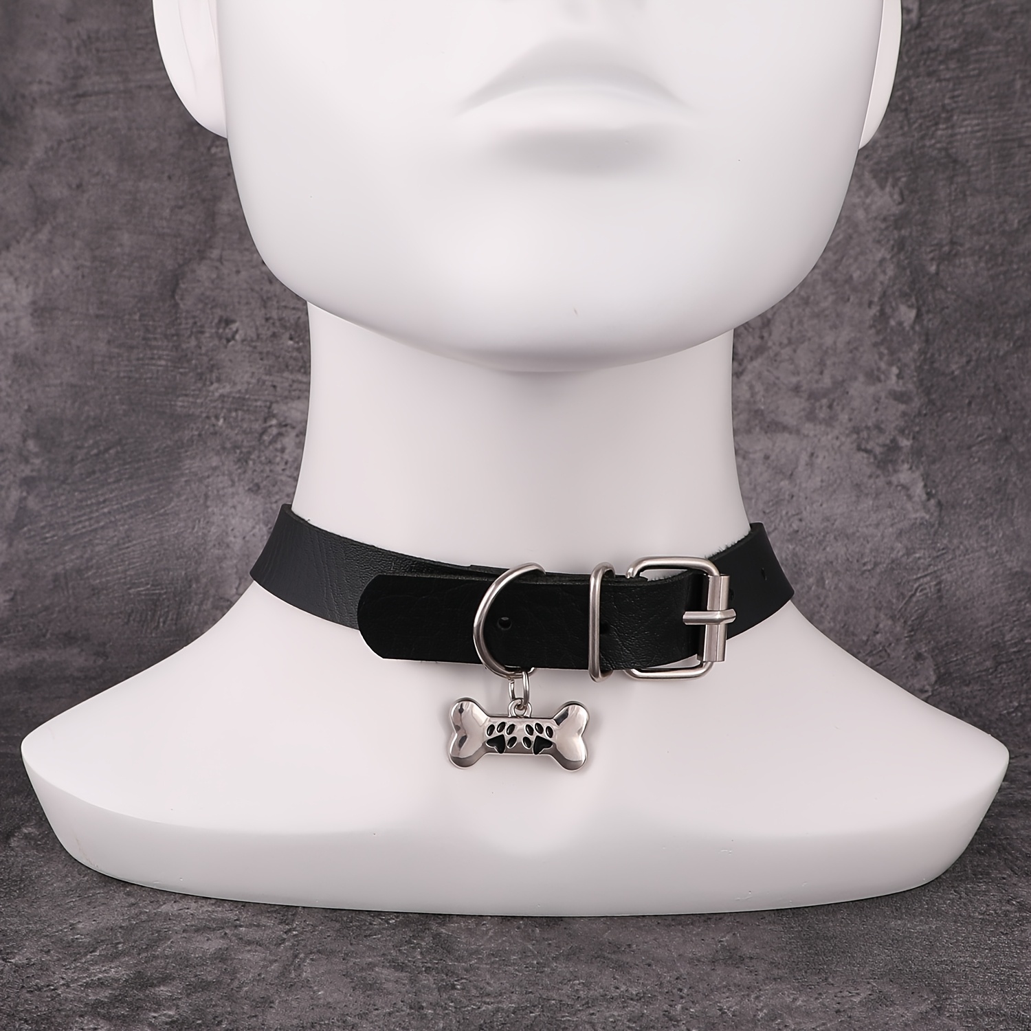 Image of Harajuku Cute Dog Bone Decorative Collar, Fashionable Street Photography, Birthday Party Gothic Style Choker Necklace