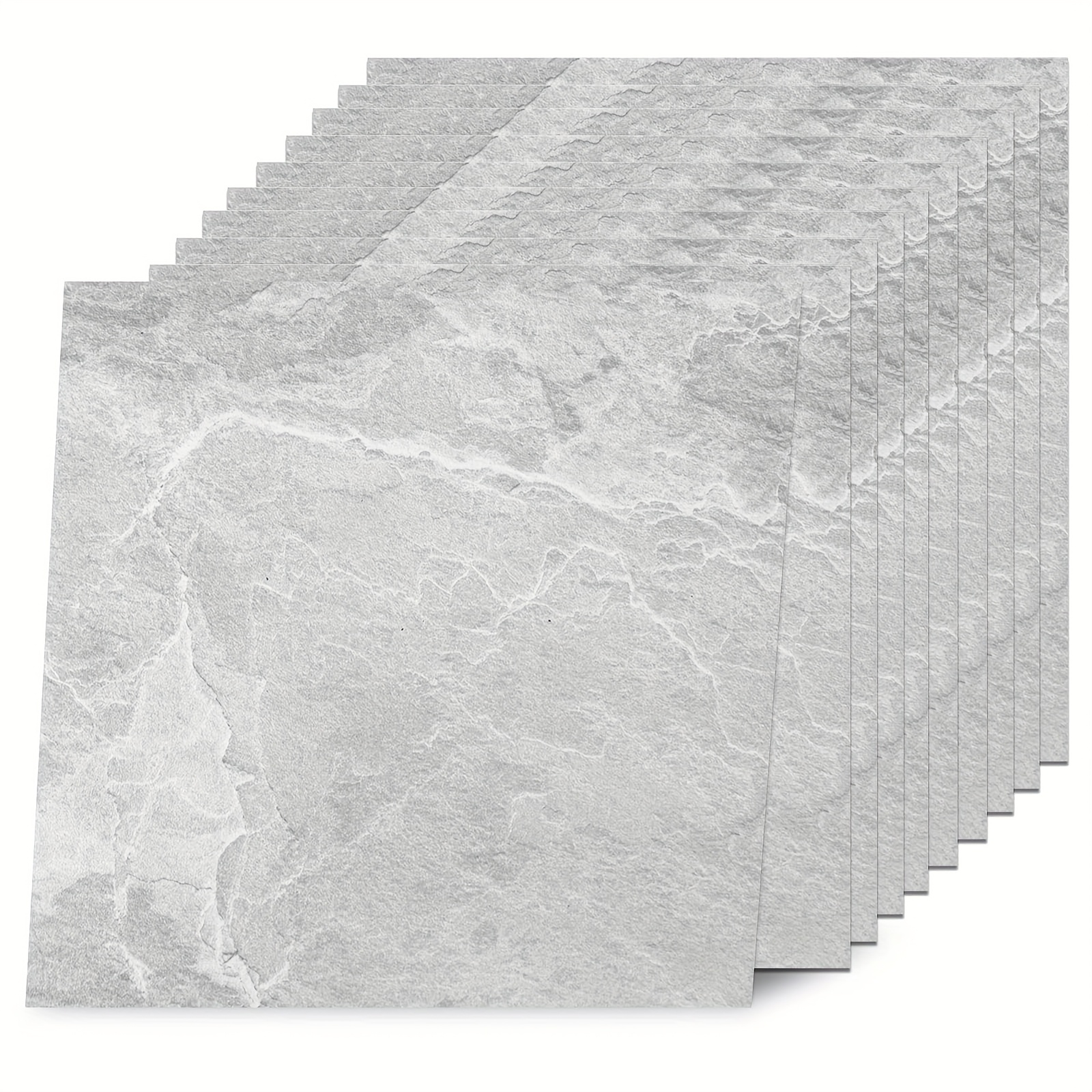 Image of 50-pack Luxury Vinyl Floor Tiles, Peel And Stick Vinyl Floor, And Paste Installation, Suitable For Bedroom, Living Room, Kitchen, Dormitory, Etc., Home Decoration