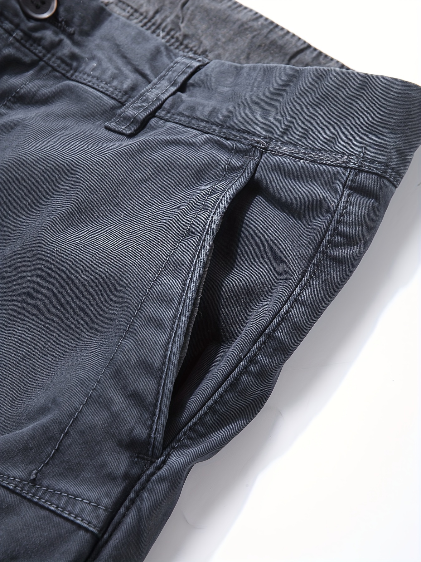 Solid Convertible Multi Flap Pockets Men's Straight Leg - Temu